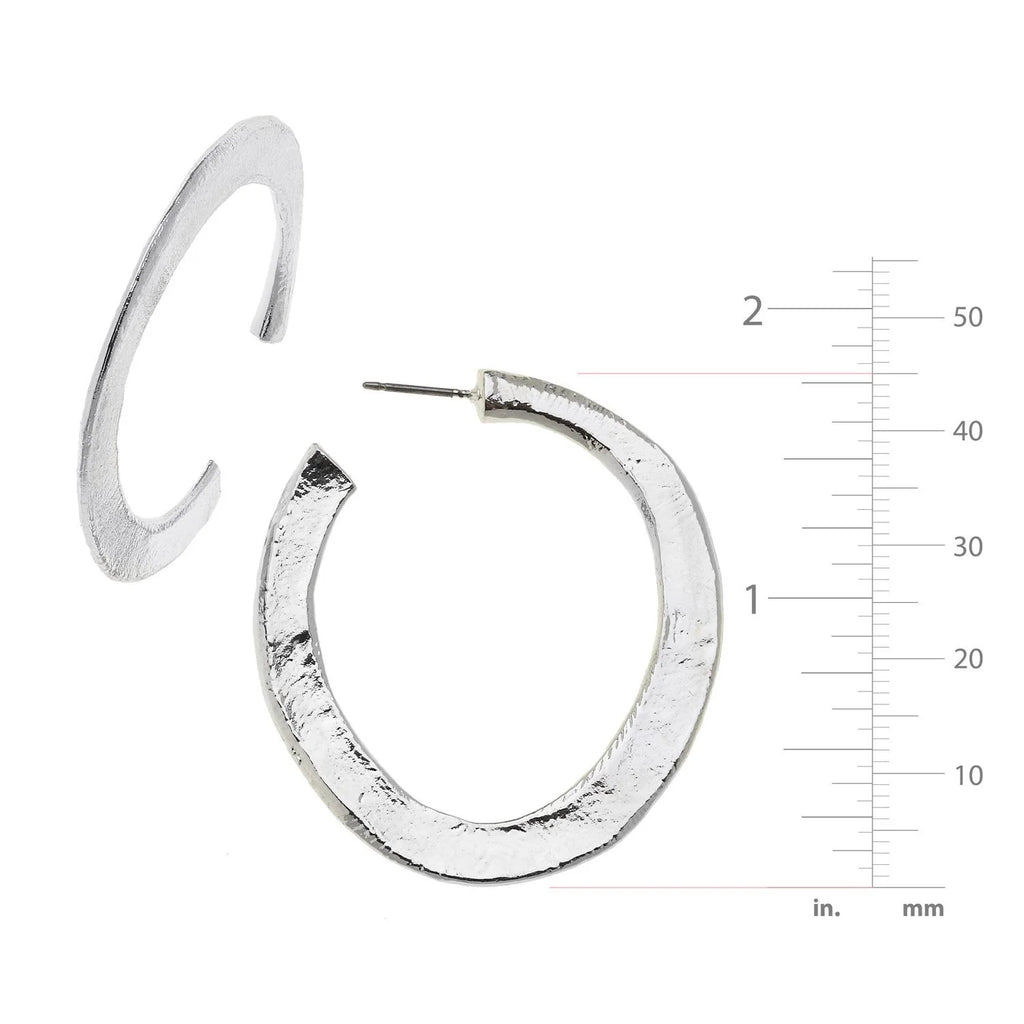 Hammered Hoops – Silver