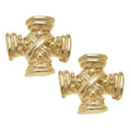 Regal Cross Studs| Susan Shaw| Gold