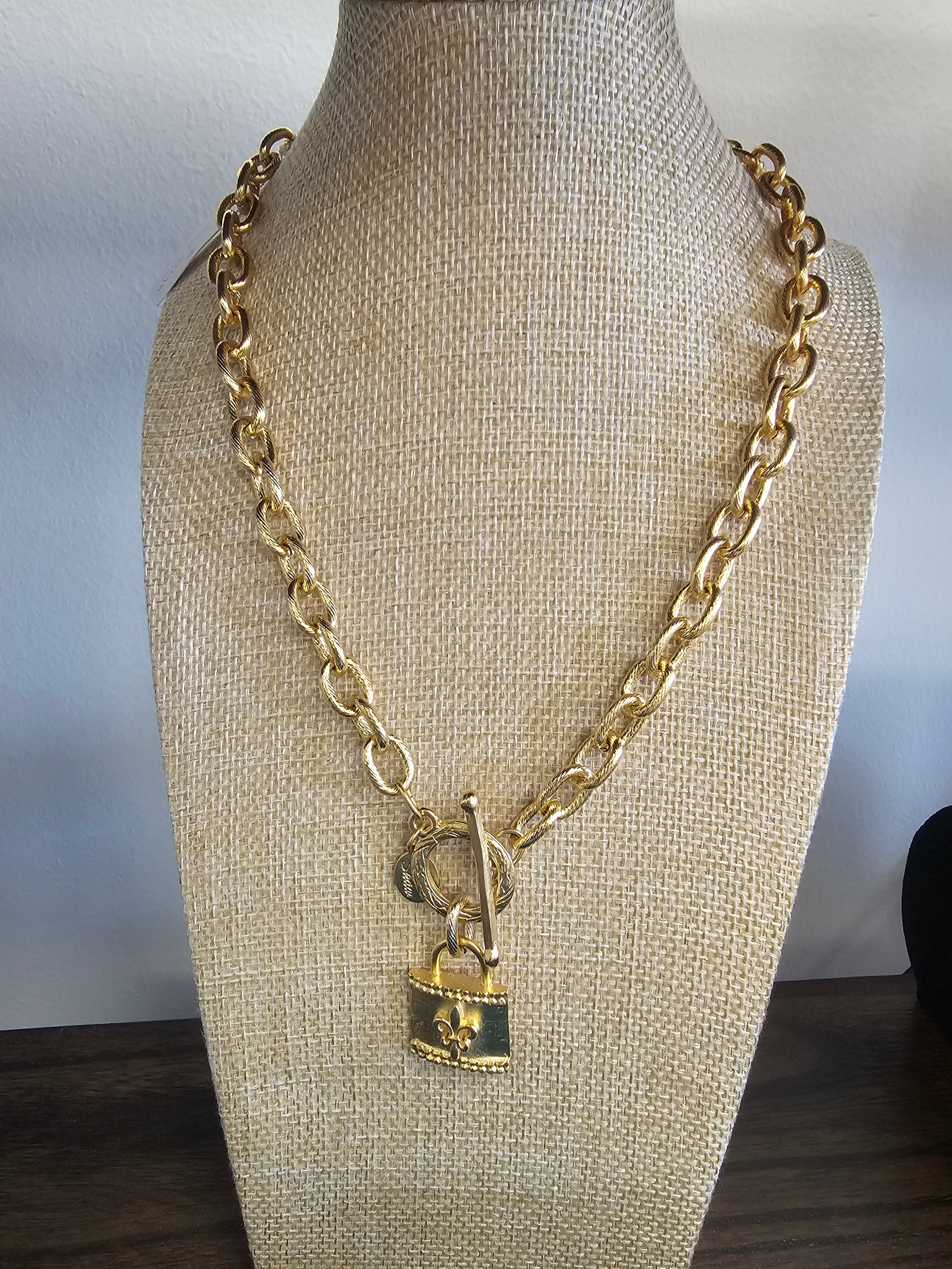 Fleur De Lis Lock Necklace