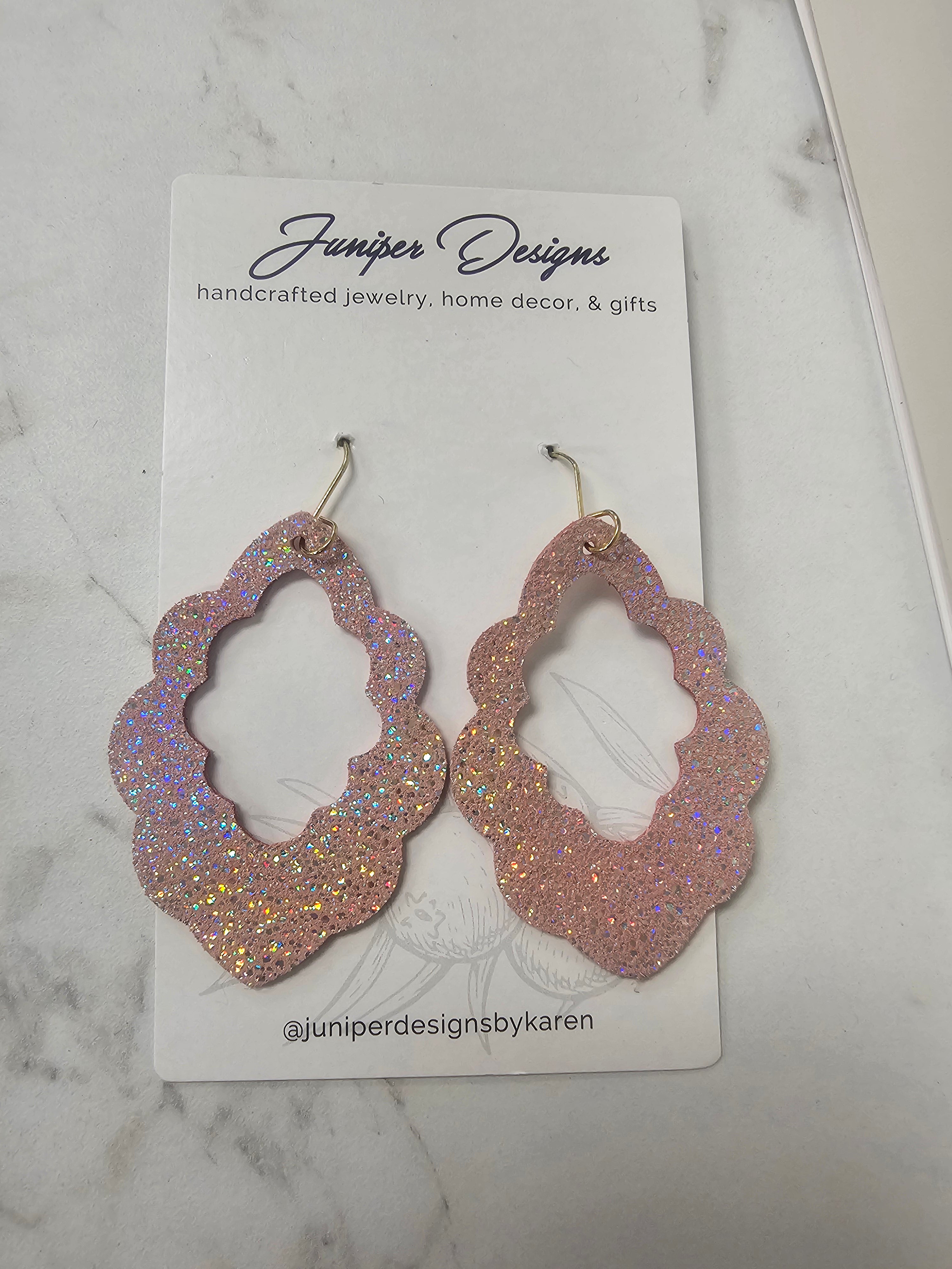 Handmade Earrings - Leather Cut Out Design -Unique Artisan Jewelry | Juniper Skies