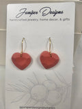 Handmade Earrings - Chiselled Heart Dangle Design -Unique Artisan Jewelry | Juniper Skies