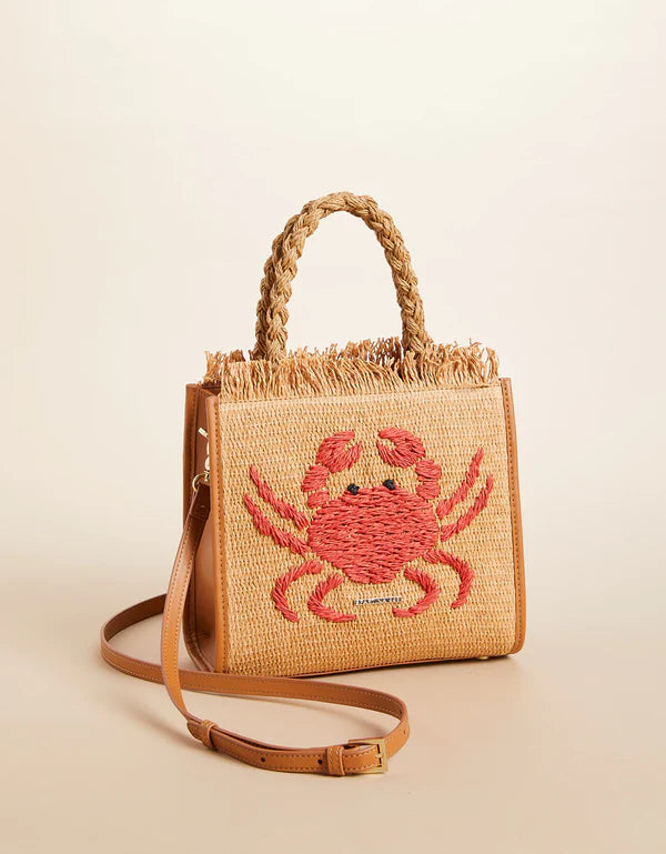 Woven Straw Dune Satchel Hamilton Crab