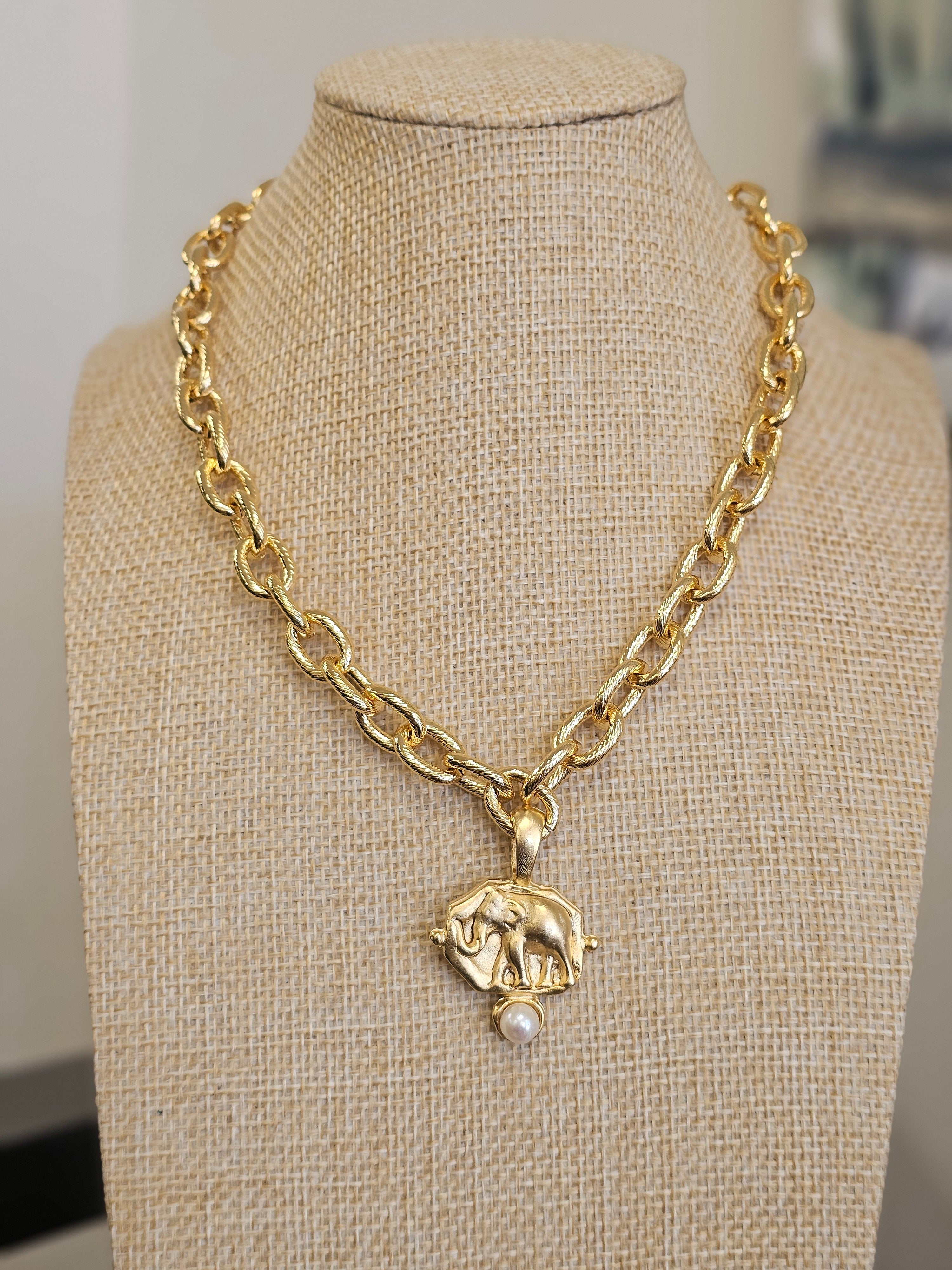 Elephant Intaglio Necklace