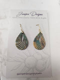 Handmade Earrings - Tear Drop Striped Clay Design -Unique Artisan Jewelry | Juniper Skies