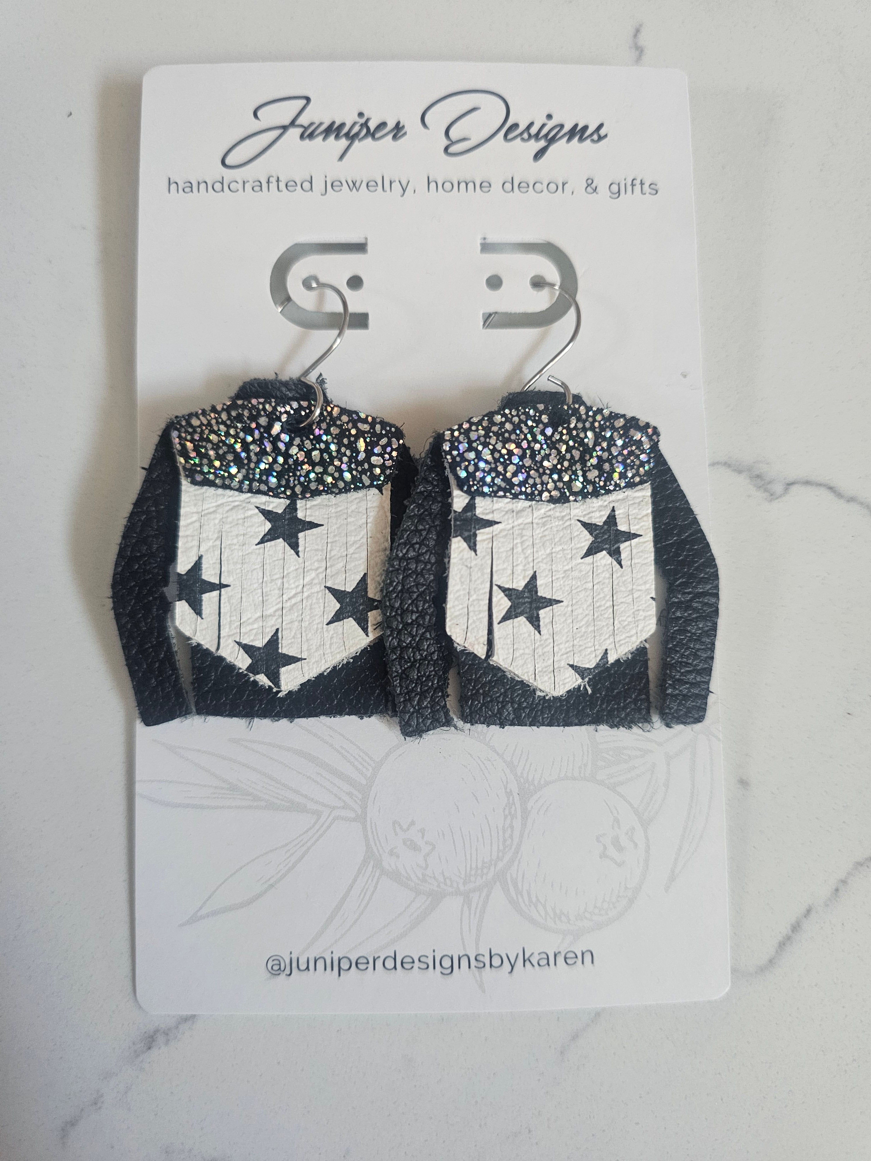 Layered Leather Jacket Dangle| Inked Collection| Juniper Skies