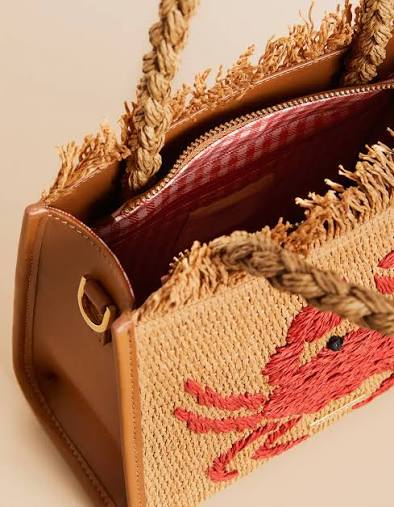 Woven Straw Dune Satchel Hamilton Crab