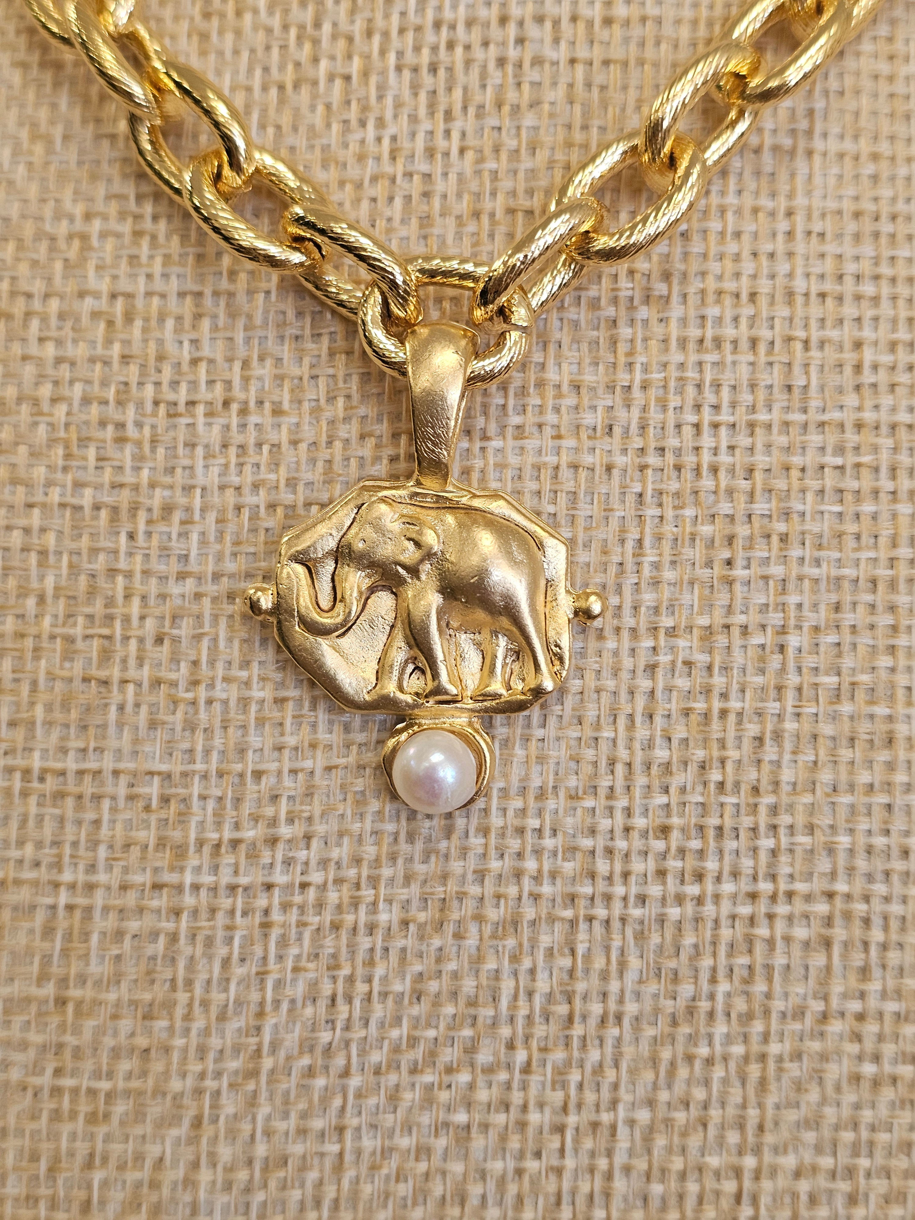 Elephant Intaglio Necklace