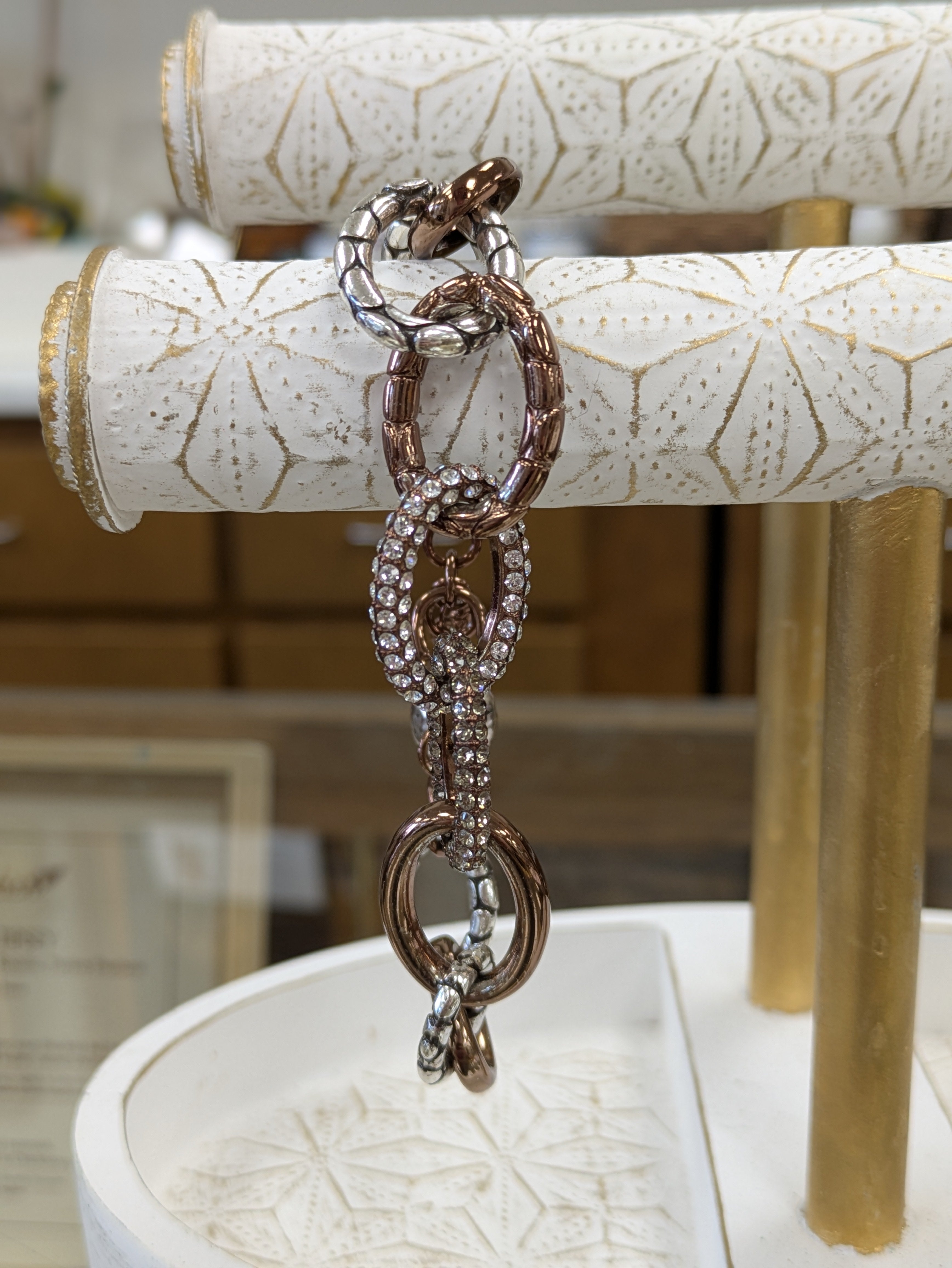 Brighton rose gold and silver link bracelet