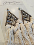Wooden Macrame Earrings| Natural Muse Collection| Juniper Skies