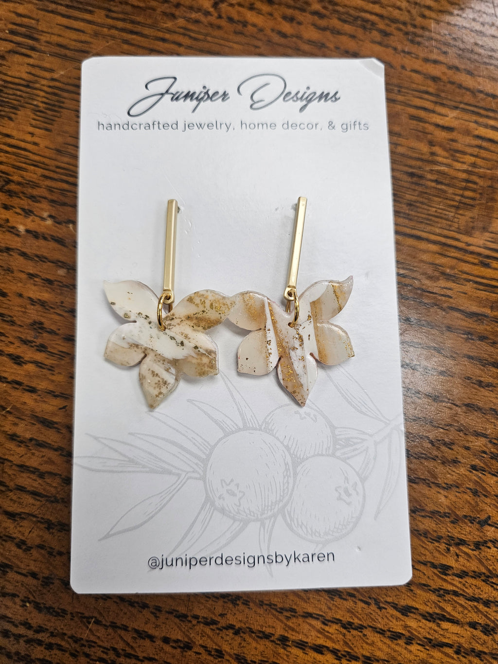 Handmade Earrings -  Sand flower design -Unique Artisan Jewelry | Juniper Skies
