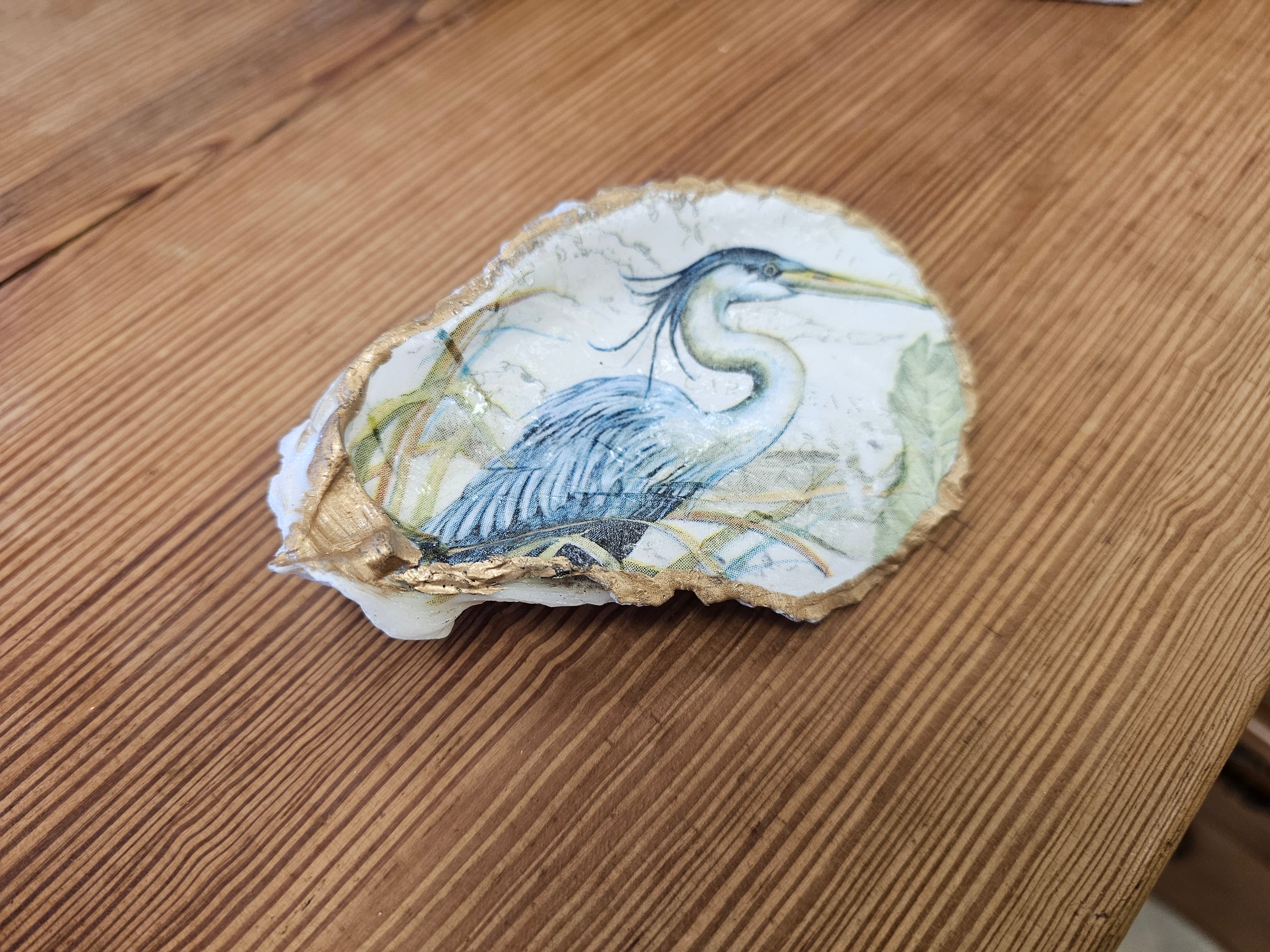 Decoupage Oyster Shells