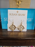 Fleur De Lis Intaglio Earrings | Susan Shaw
