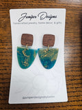 Handmade Earrings -  Wood & Turquoise design -Unique Artisan Jewelry | Juniper Skies