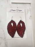 Handmade Earrings - Leather Feather Dangle Design -Unique Artisan Jewelry | Juniper Skies