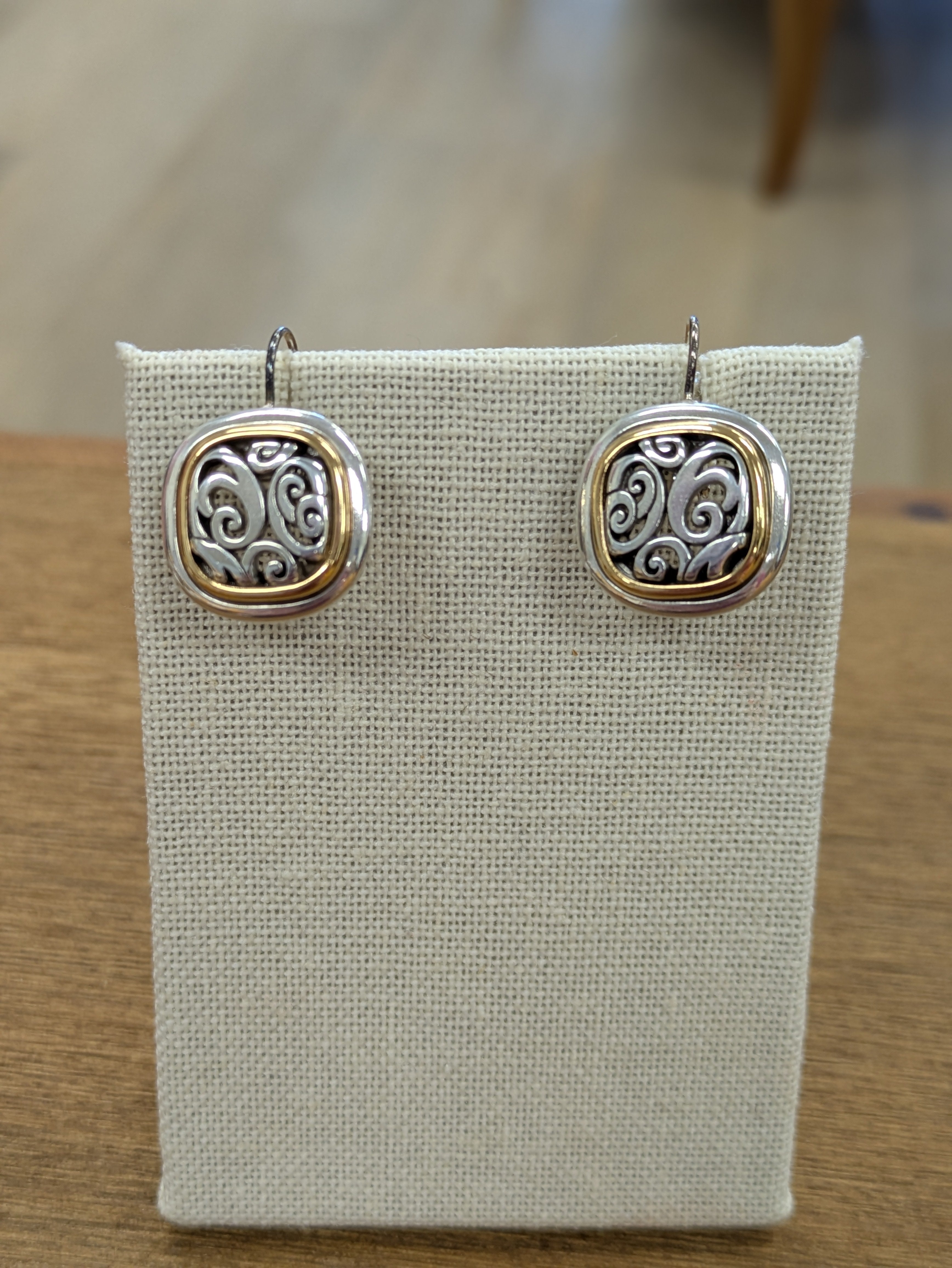 Brighton gold and silver square earrings