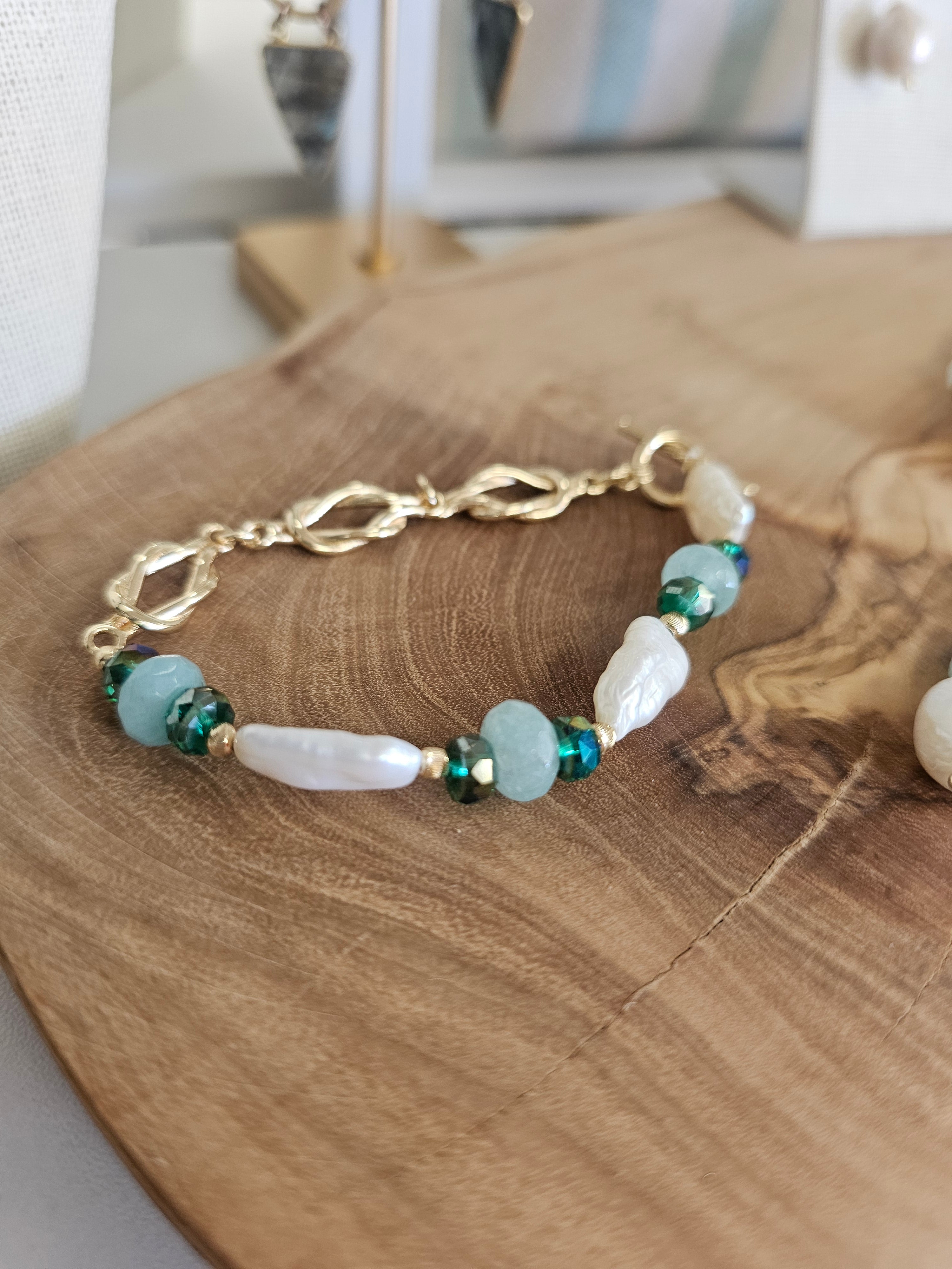 Metal & Pearl Bracelet| Stillwater Collection