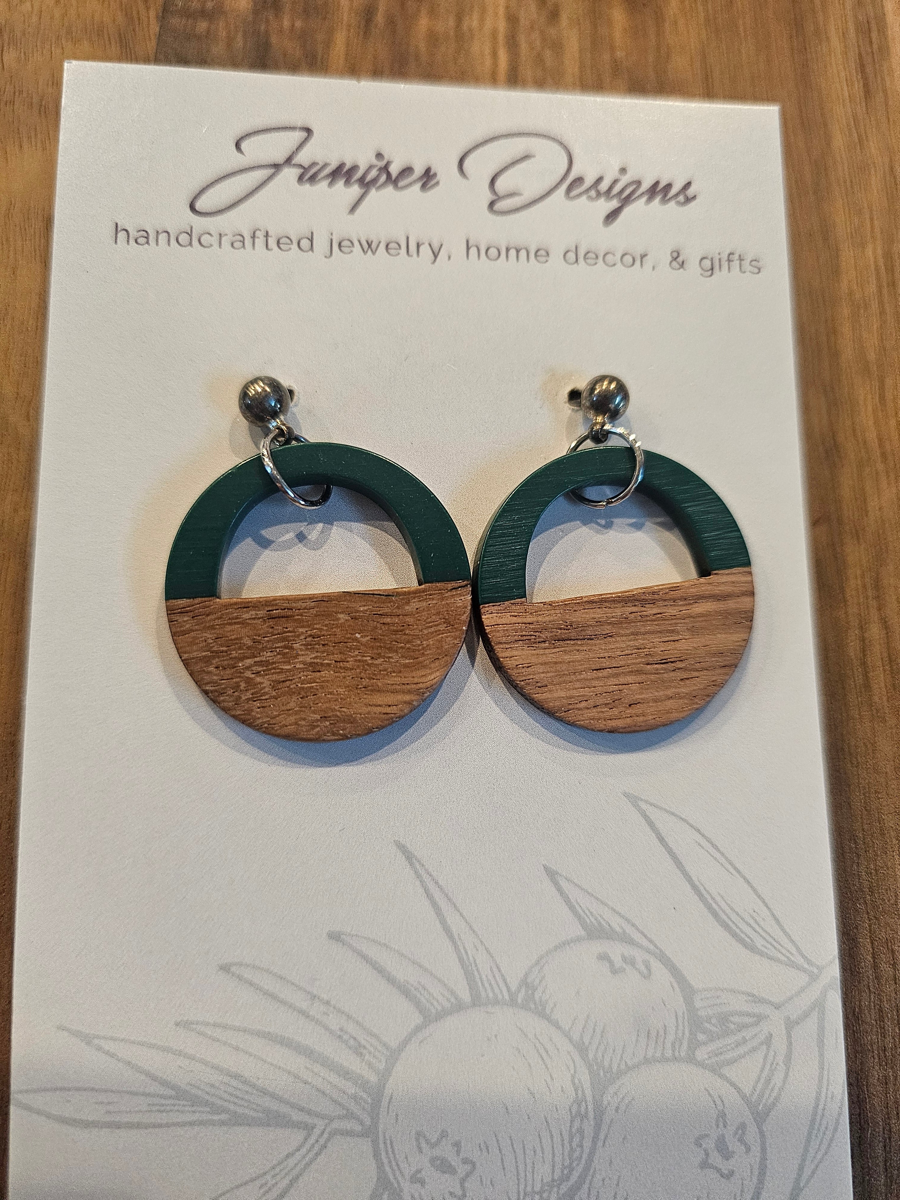 Half Moon Arc Wood & Acrylic Dangle| Natural Muse Collection| Juniper Skies