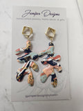 Handmade Earrings - Striped Splatter Geo Design -Unique Artisan Jewelry | Juniper Skies