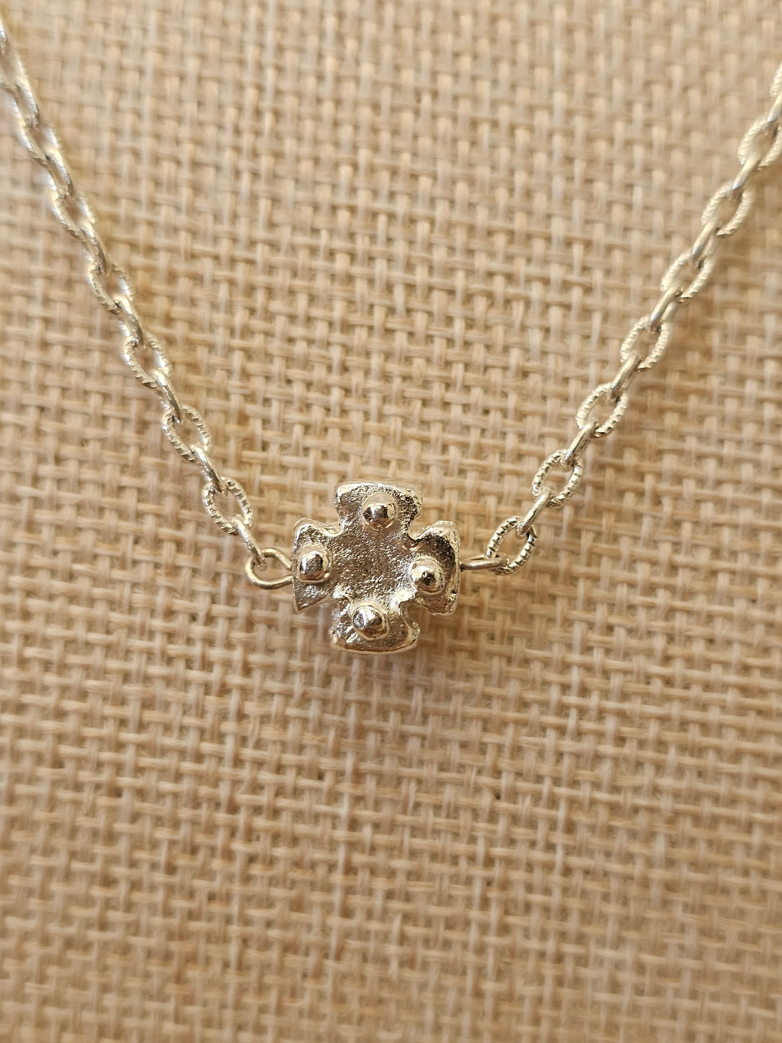 Dainty Maltese Cross Necklace – Silver