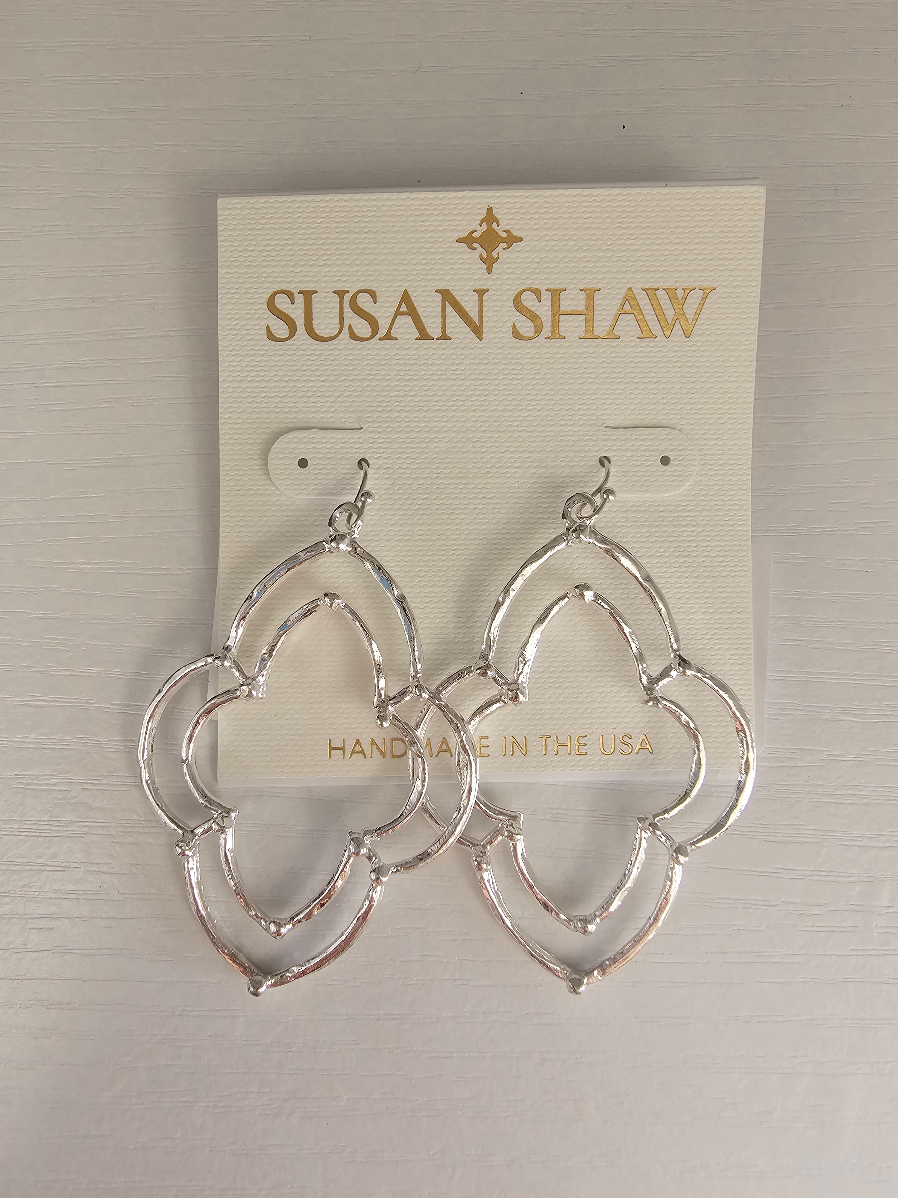 Dotted Scallop Earrings| Susan Shaw| Silver