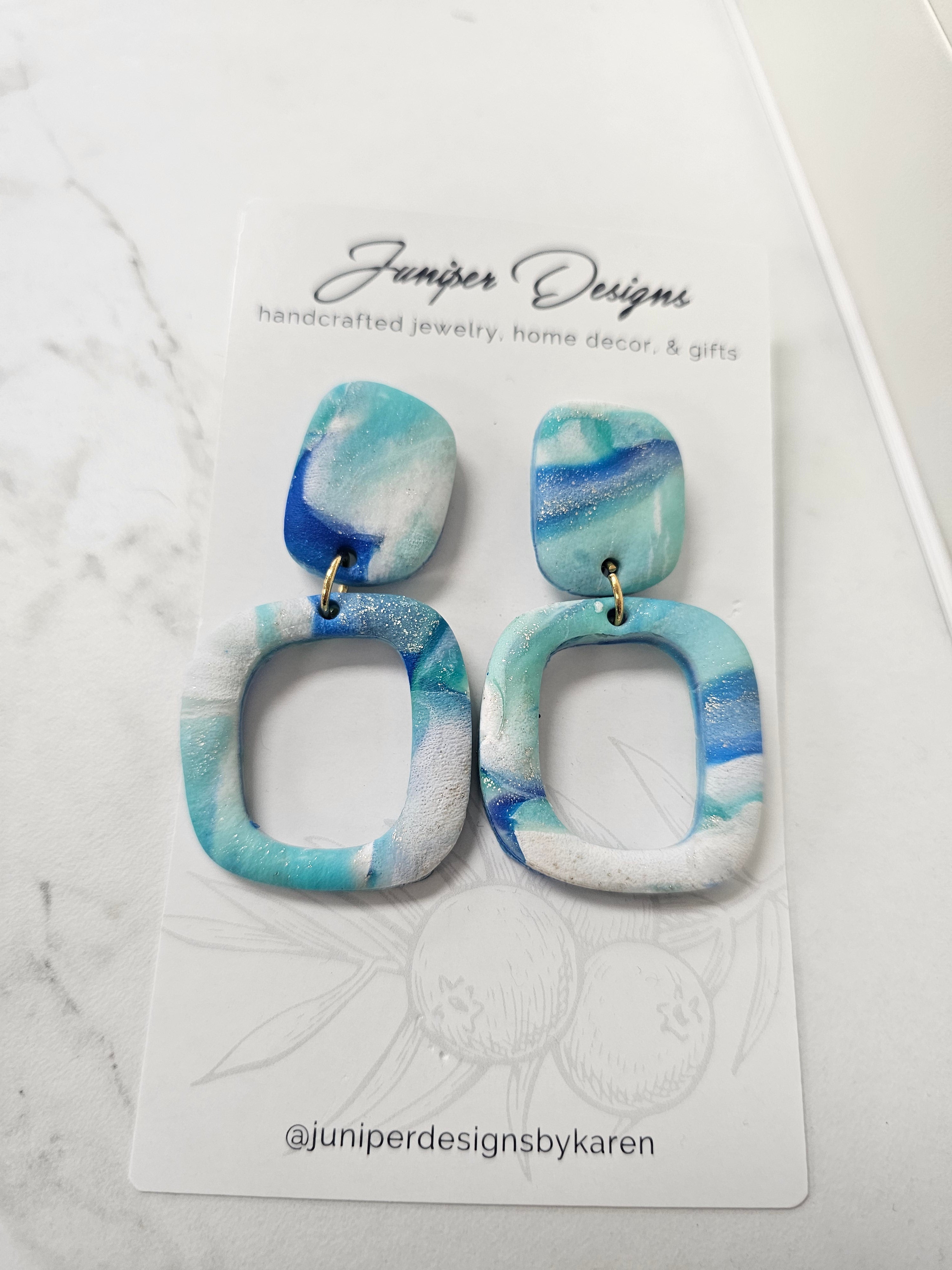 Handmade Earrings -Two Piece Clay Cut Out Design -Unique Artisan Jewelry | Juniper Skies