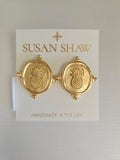 Pineapple Intaglio Studs | Susan Shaw| Gold