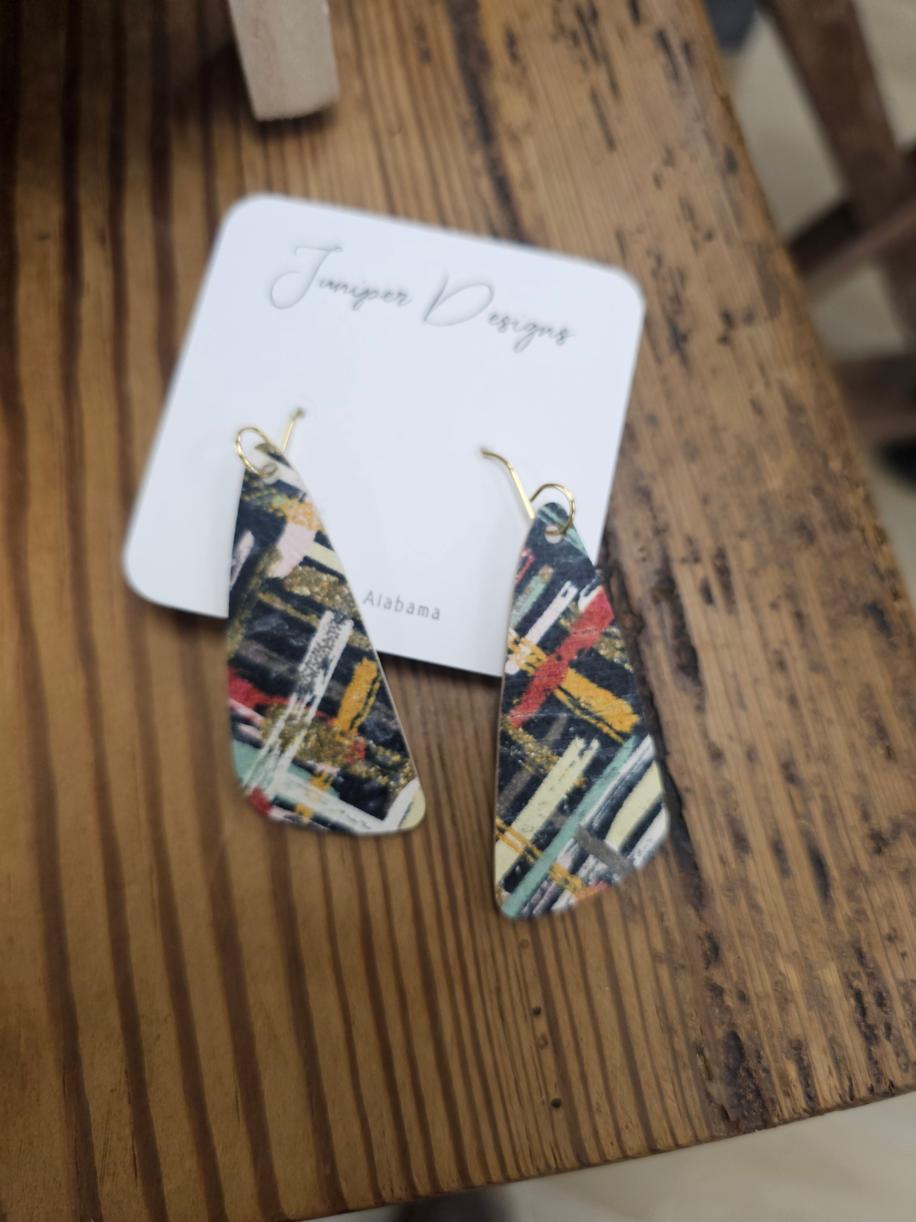 Handmade Earrings -  Leather Dangle Design -Unique Artisan Jewelry | Juniper Skies