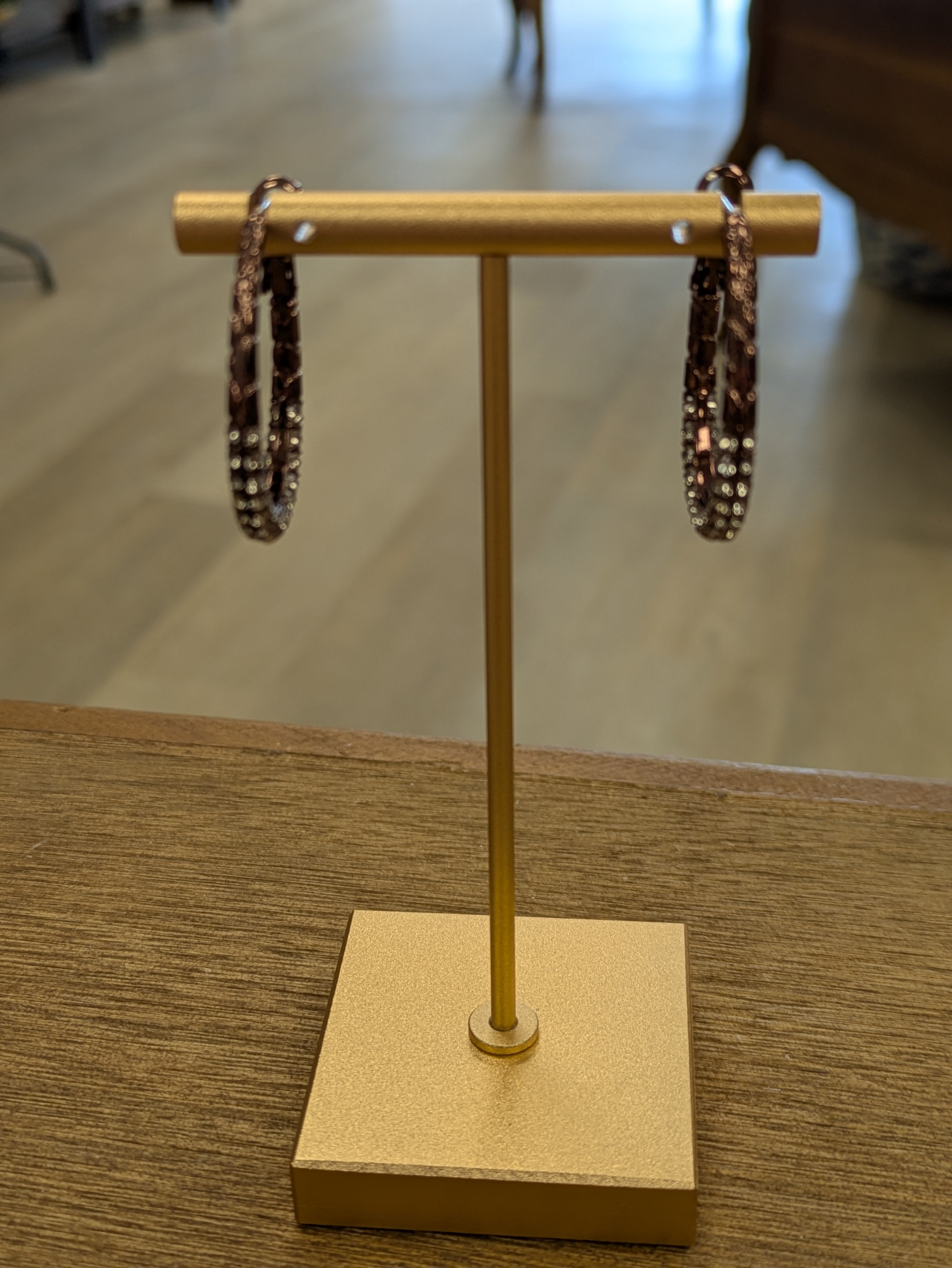 Brighton rose gold and pave hoops