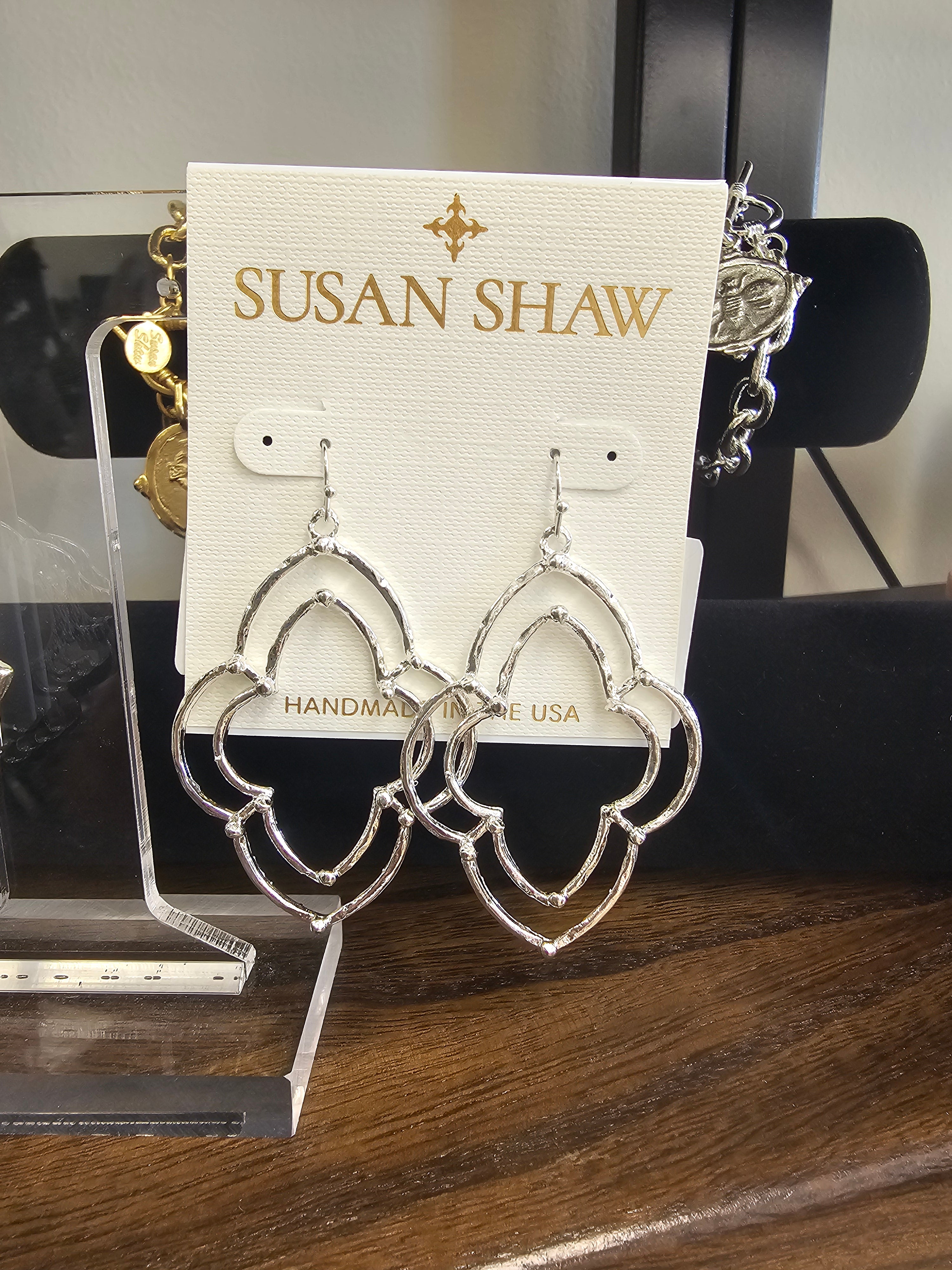 Dotted Scallop Earrings| Susan Shaw| Silver