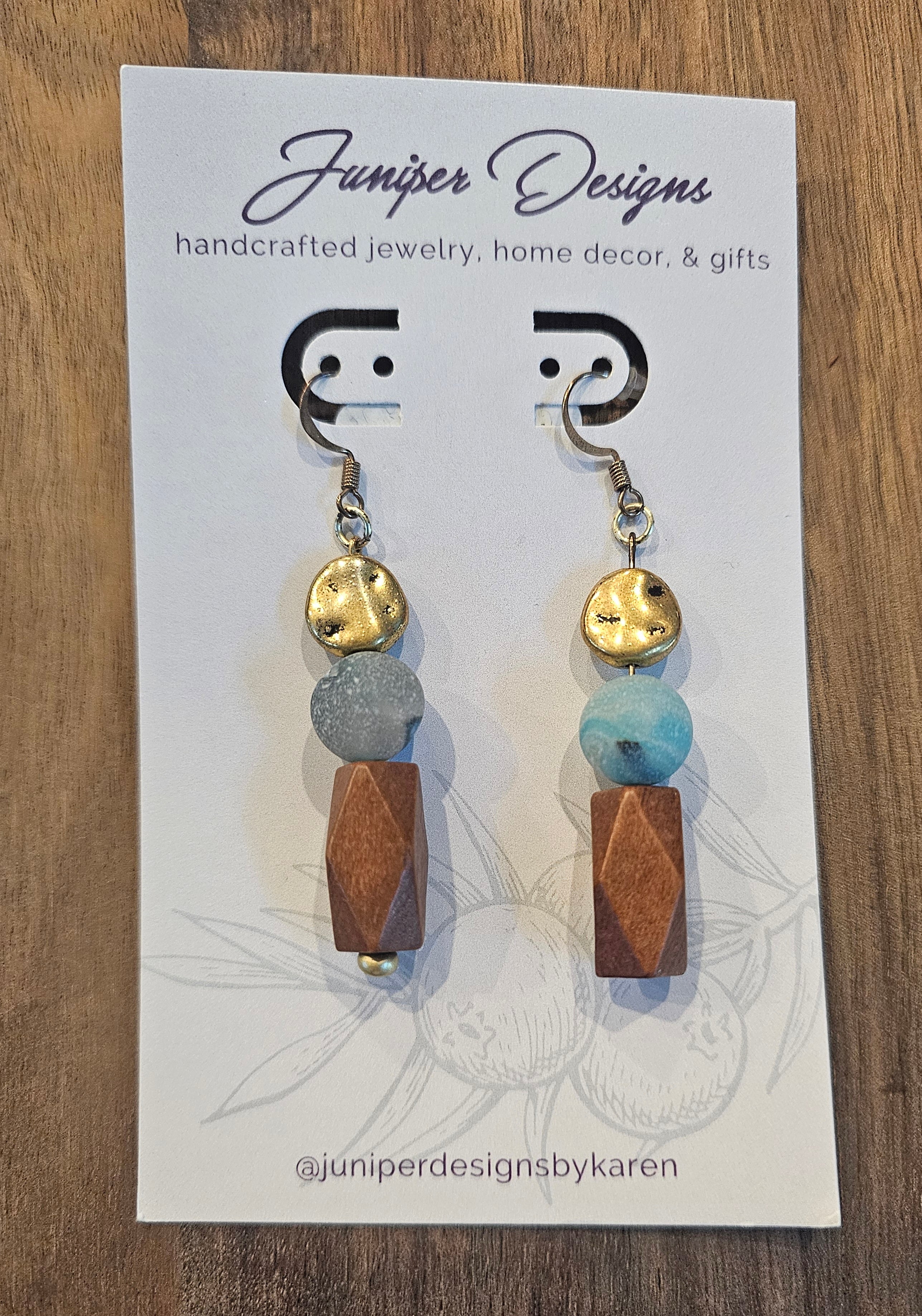 Three Tiered Drop Dangle| Natural Muse Collection| Juniper Skies