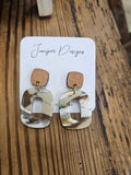 Handmade Earrings - Wood & Clay Dangle Design -Unique Artisan Jewelry | Juniper Skies