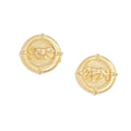 Round Tiger Intaglio Studs| Susan Shaw| Gold