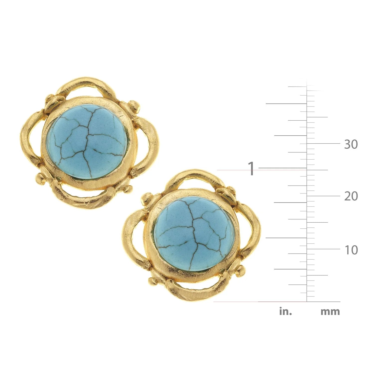 Scroll Turquoise Studs