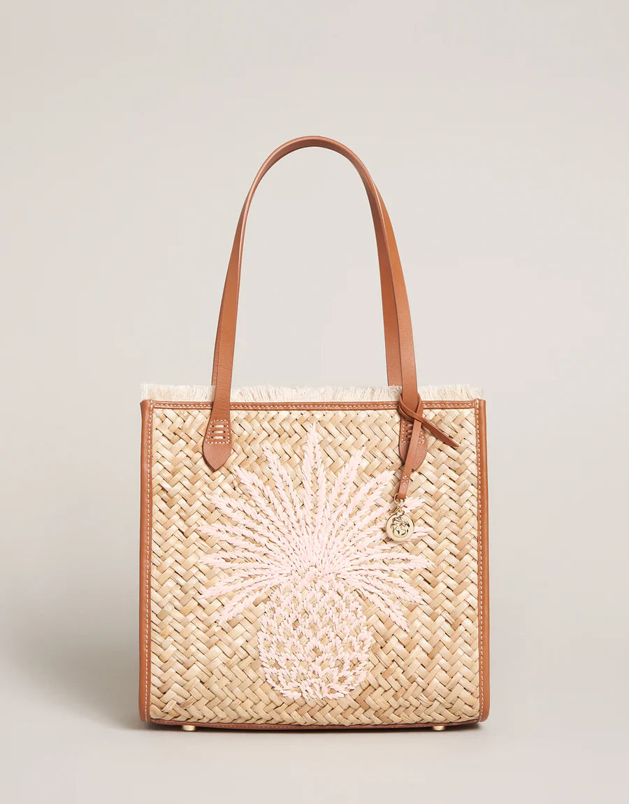 Straw Pineapple Box Tote