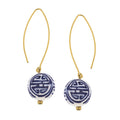 Blue & White Threader Earrings| Susan Shaw