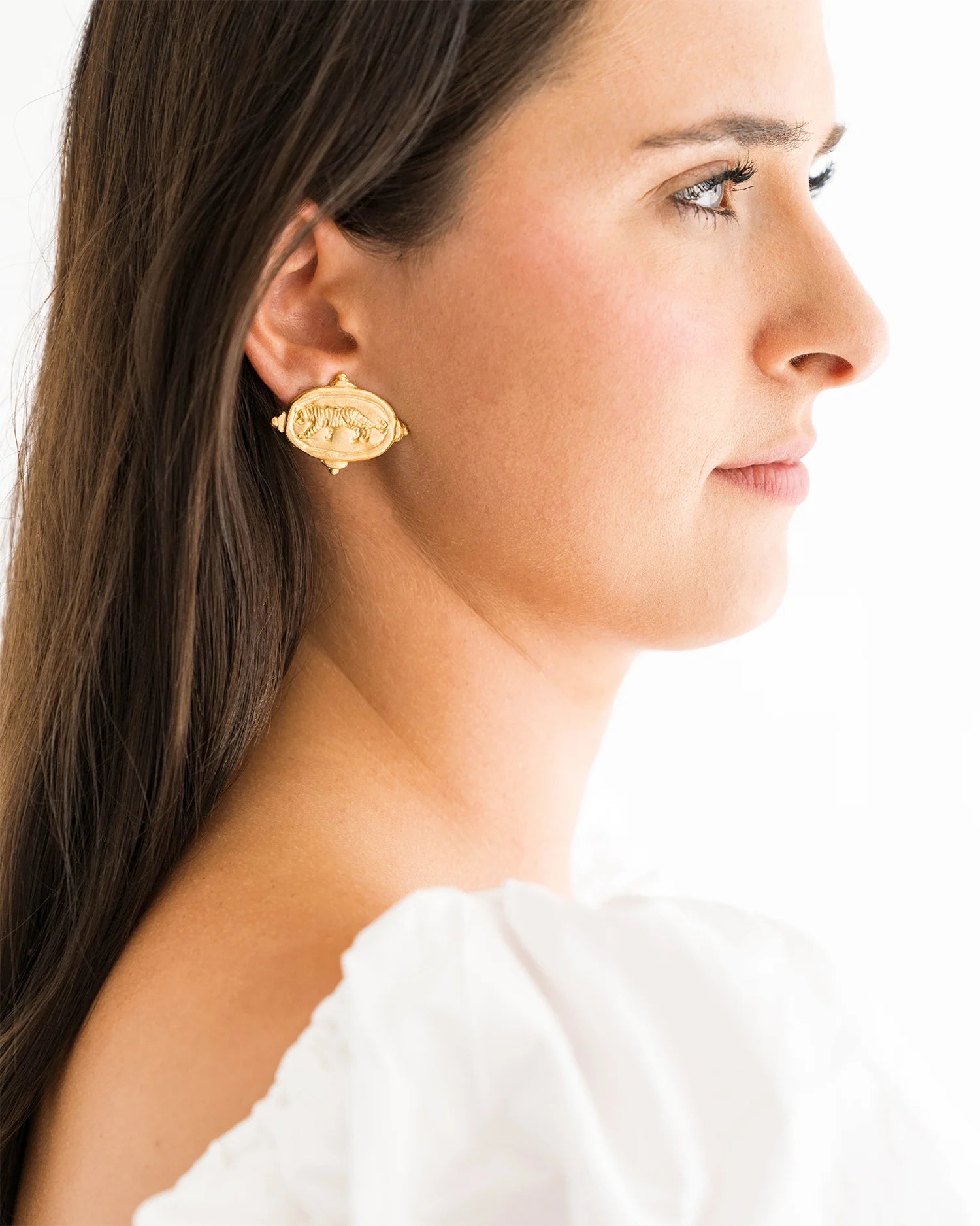 Tiger Intaglio Earrings