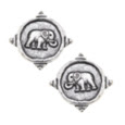 Elephant Intaglio Studs – Silver