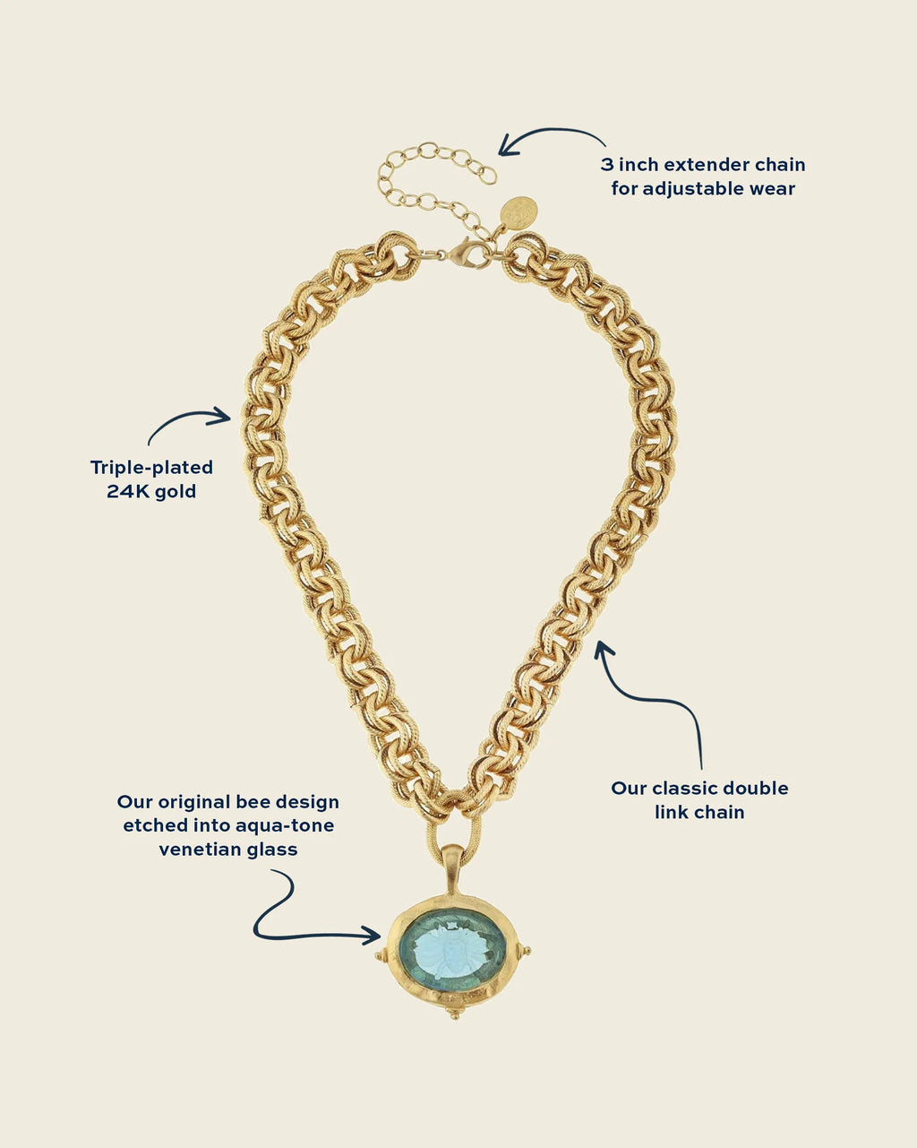 Venetian Glass Bee Necklace